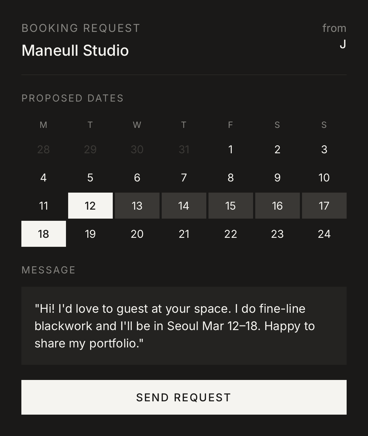 Requesting a guest spot