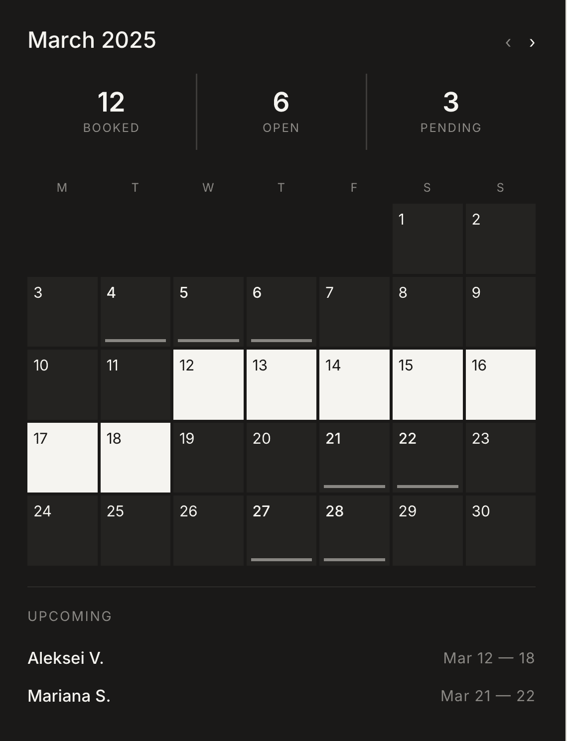 Managing studio bookings